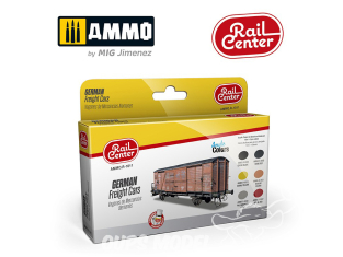 MIG peinture Rail Center R-1011 Set peintures Wagons de marchandises Allemandes 6 x 15ml