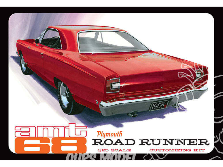 AMT maquette voiture 1363 1968 PLYMOUTH ROAD RUNNER CUSTOMIZING 1/25