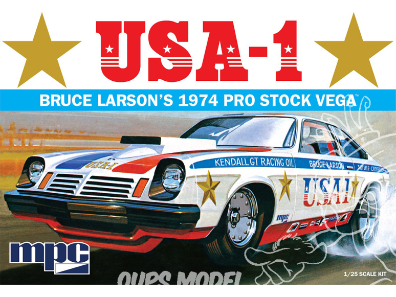 MPC maquette voiture 828 BRUCE LARSON USA-1 PRO STOCK VEGA 1/25