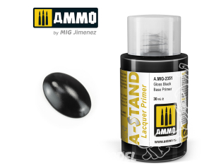 MIG peinture A-Stand 2351 Appret Base noir brillant - Gloss black base primer 30ml