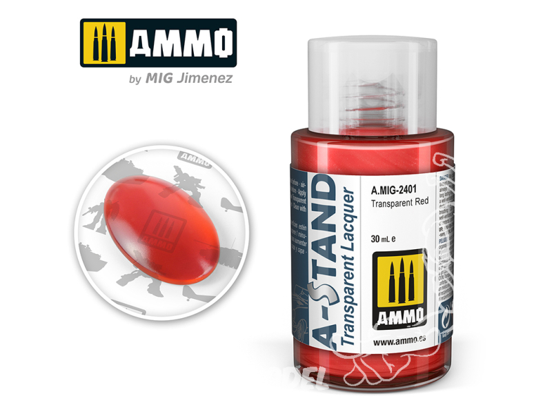 MIG peinture A-Stand 2401 Medium rouge transparent 30ml ALC401