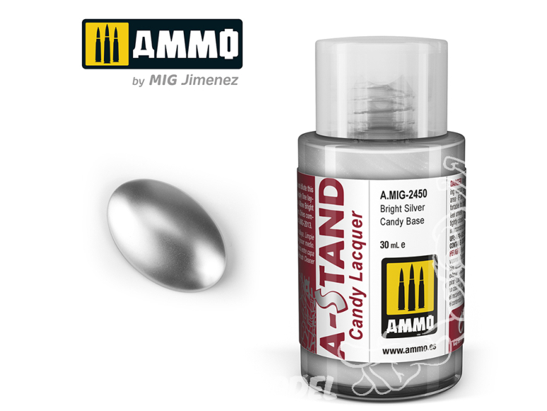 MIG peinture A-Stand 2450 Candy base argent brillant - Bright silver candy base 30ml ALC701
