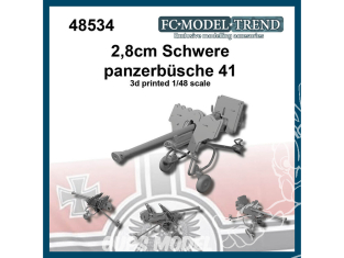 FC MODEL TREND maquette résine 48534 Canon 2,8cm Schwere panzerbusche 41 1/48