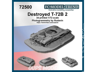 FC MODEL TREND maquette résine 72500 Epave T-72B 2 1/72