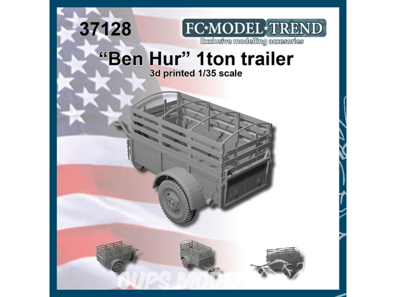 FC MODEL TREND maquette résine 37128 Remorque "Ben Hur" 1ton 1/35