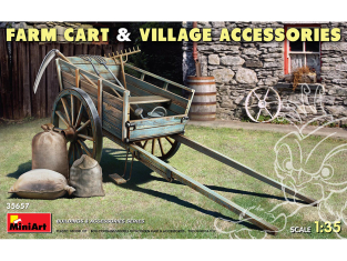 Mini Art maquette militaire 35657 CHARIOT DE FERME ET ACCESSOIRES DE VILLAGE 1/35