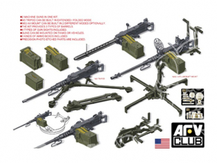 afv club maquette militaire 35246 SET MITRAILLEUSES US M2HB.50 CAL MACHINE GUN avec M3 TRIPOD et M63 1/35