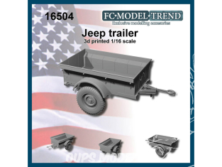 FC MODEL TREND maquette résine 16504 Remorque Bantam pour Jeep 1/16