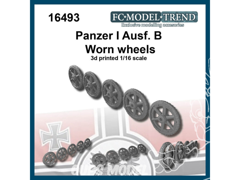 FC MODEL TREND accessoire résine 16493 Roues usées Panzer I Ausf.B 1/16