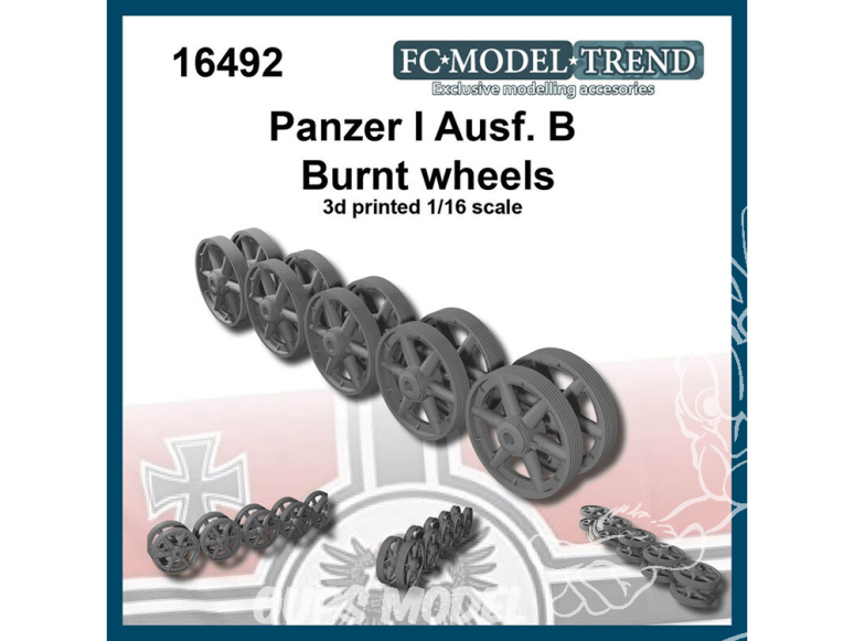 FC MODEL TREND accessoire résine 16492 Roues brulées Panzer I Ausf.B 1/16