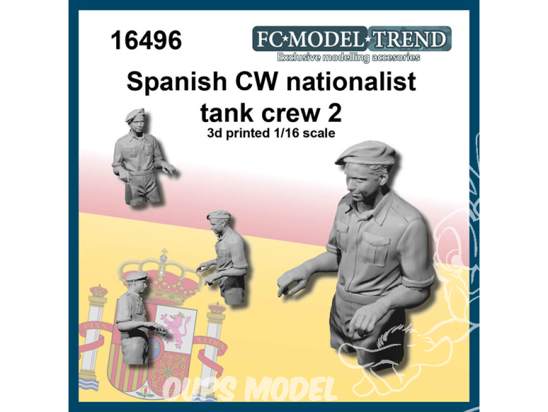 FC MODEL TREND figurine résine 16496 Equipage de char Nationaliste Guerre Civile Espagnole 2 1/16
