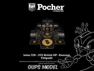 Pocher maquette voiture Hk114 Lotus 72D 1972 British GP Emerson Fittipaldi 1/8
