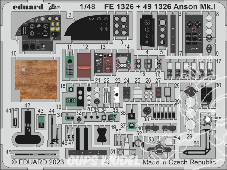 EDUARD photodecoupe avion 491326 Amélioration Anson Mk.I Airfix 1/48