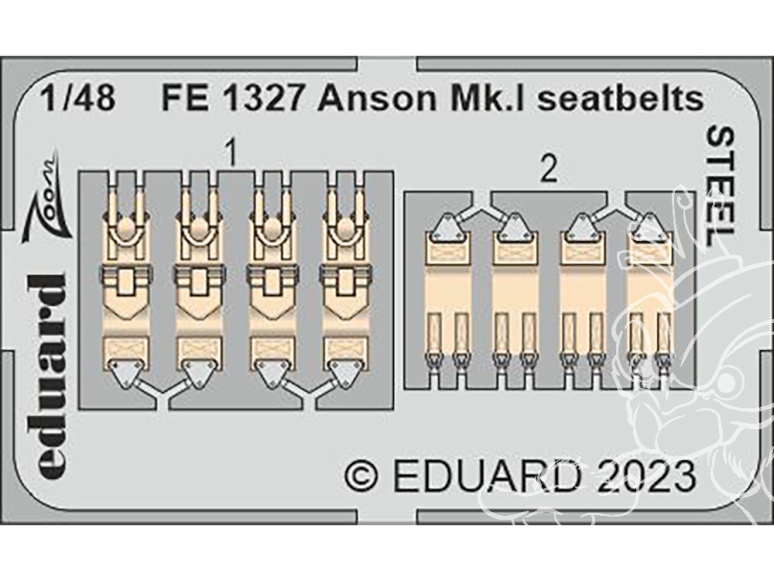 EDUARD photodecoupe avion FE1327 Harnais métal Anson Mk.I Airfix 1/48
