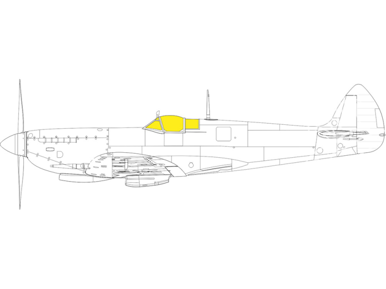Eduard Express Mask EX923 Spitfire Mk.VIII TFace Eduard 1/48
