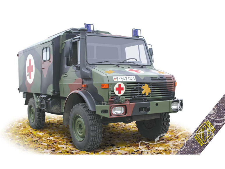 Ace Maquettes Militaire 72451 Unimog U1300L 4x4 Krankenwagen Ambulance 1/72