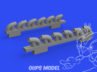 Eduard kit d'amelioration brassin Print 672305 Pipes d'échappement P-39Q Arma Hobby 1/72