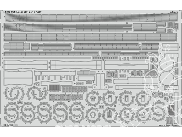 Eduard photodecoupe bateau 53290 Amélioration USS Alaska CB-1 Partie 2 Hobby Boss 1/350