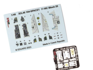 Eduard Space décalques 3D 3DL48104 F-16C Block 25 Kinetic 1/48