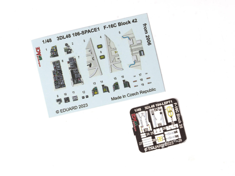 Eduard Space décalques 3D 3DL48106 F-16C Block 42 à partir de 2006 Kinetic 1/48