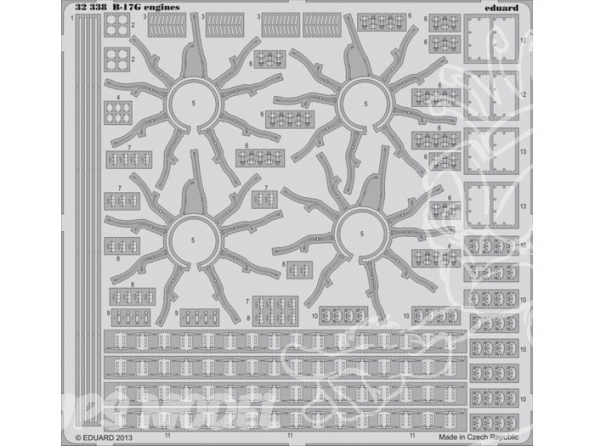 EDUARD photodecoupe avion 32338 Moteur B-17G 1/32