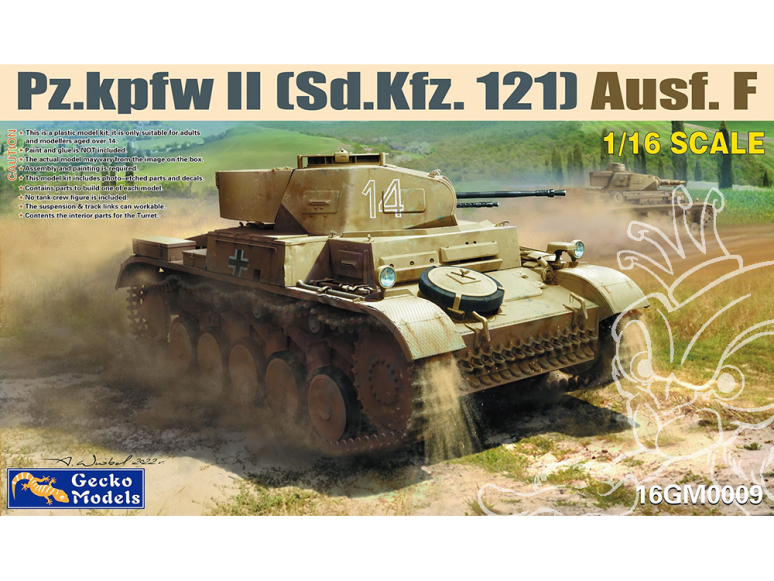 Gecko Models maquettes militaire 16GM0009 Panzer II Ausf.F allemand WWII avec structure intérieure de tourelle 1/16