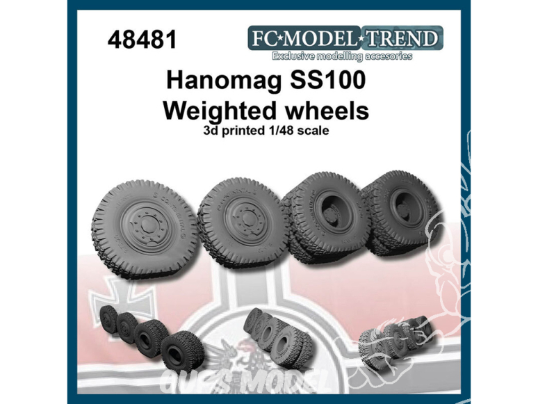 FC MODEL TREND accessoire résine 48481 Roues lestées Hanomag SS100 1/48