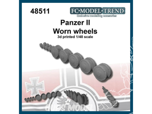 FC MODEL TREND accessoire résine 48511 Roues usées Panzer II 1/48