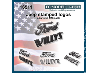 FC MODEL TREND accessoire résine 16511 Logos estampés Ford Willys 1/16