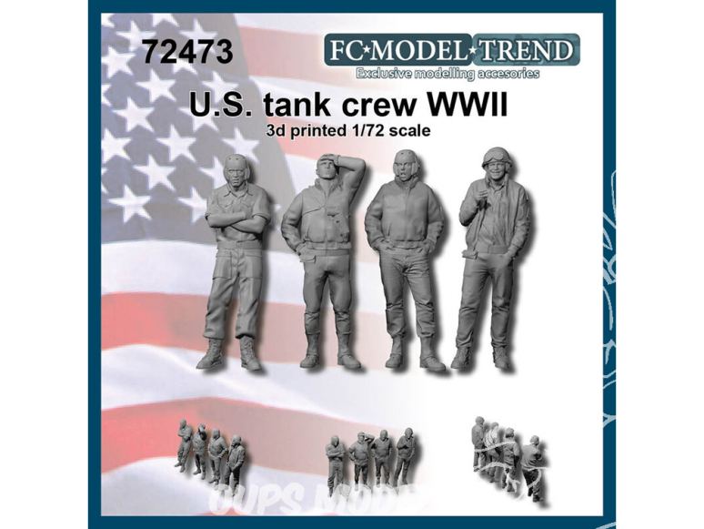FC MODEL TREND figurines résine 72473 Equipage de char U.S. WWII 1/72