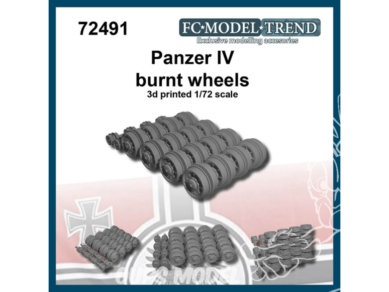 FC MODEL TREND accessoire résine 72491 Roues brulées Panzer IV 1/72