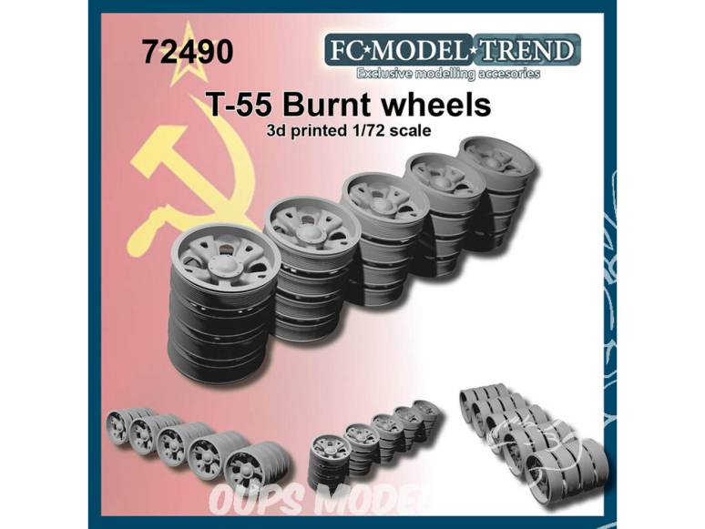 FC MODEL TREND accessoire résine 72490 Roues brulées T-54/55/62 1/72