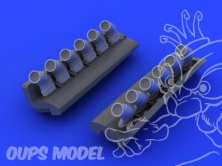 Eduard kit d&39amelioration avion brassin 648121 Pipes d echappement arrondies pour Spitfire 1/48