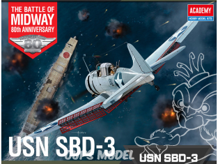 Academy maquette avion 12345 USN SBD-3 Battle of Midway 1/48