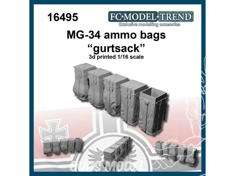 FC MODEL TREND accessoire résine 16495 Sacs de munitions MG-34 "Gurtsacks" 1/16