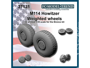 FC MODEL TREND accessoire militaire résine 37131 Roues lestées M114 Howtizer Bronco 1/35