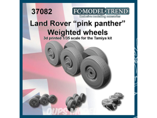 FC MODEL TREND accessoire militaire résine 37082 Roues lestées Land Rover "Pink Panther" Tamiya 1/35