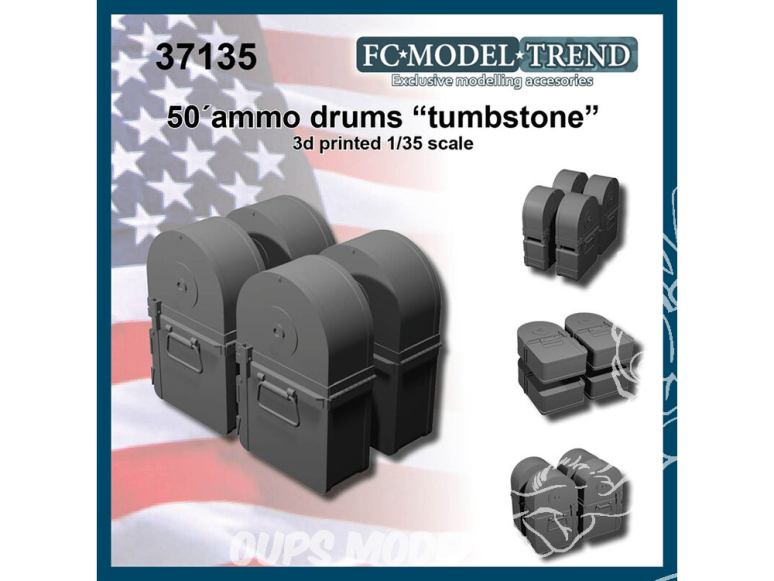 FC MODEL TREND accessoire résine 37135 '50 Ammo drums "Tombstone" 1/35