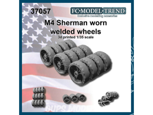 FC MODEL TREND accessoire militaire résine 37057 Roues soudées usées M4 Sherman 1/35