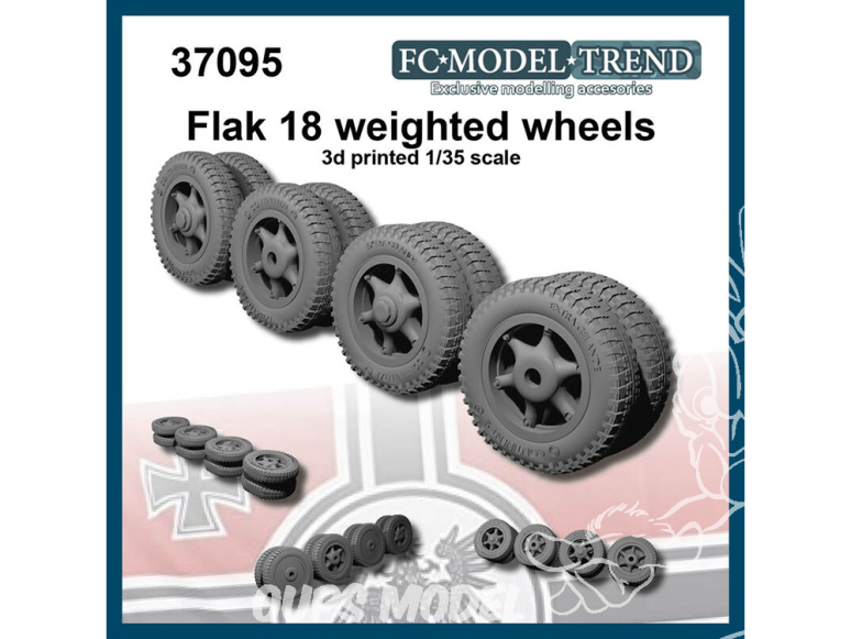 FC MODEL TREND accessoire militaire résine 37095 Roues lestées Flak 18 1/35