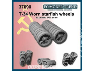 FC MODEL TREND accessoire militaire résine 37090 Roues étoile de mer usées T-34 1/35