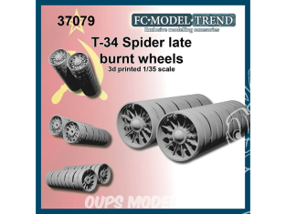 FC MODEL TREND accessoire militaire résine 37079 Roues araignées brulées T-34 Late 1/35