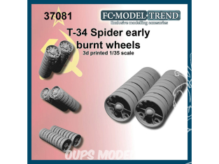 FC MODEL TREND accessoire militaire résine 37081 Roues araignées brulées T-34 Early 1/35