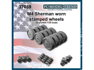 FC MODEL TREND accessoire militaire résine 37059 Roues stamped usées M4 Sherman 1/35