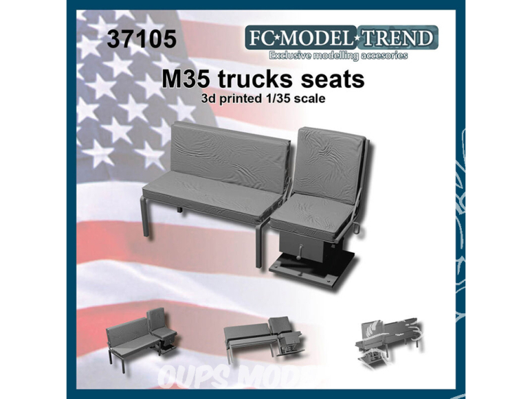 FC MODEL TREND accessoire résine 37105 Sieges camion M35 1/35
