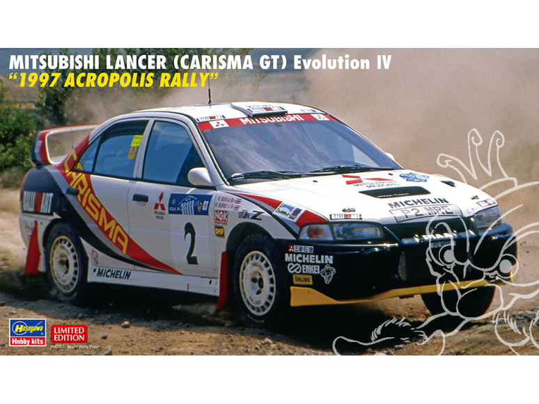 Hasegawa maquette voiture 20593 Mitsubishi Lancer Carisma GT Evolution IV "Rallye de l'Acropole 1997" 1/24