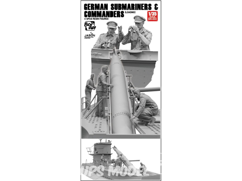 Border model maquette bateau BR-003 Sous-mariniers et commandants en chargement Sous-Marin Allemand 1/35