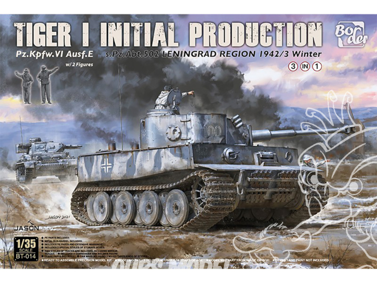 Border model maquette militaire BT-014 Tigre I Production Initiale Region Leningrad Hiver 1942/43 1/35