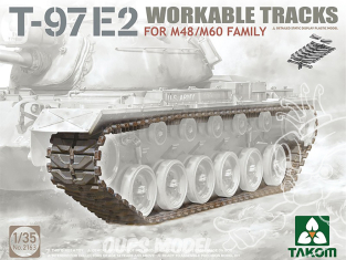 Takom accessoires vehicule militaire 2163 Set de chenilles T-97E2 maillon par maillons pour M48 / M60 1/35