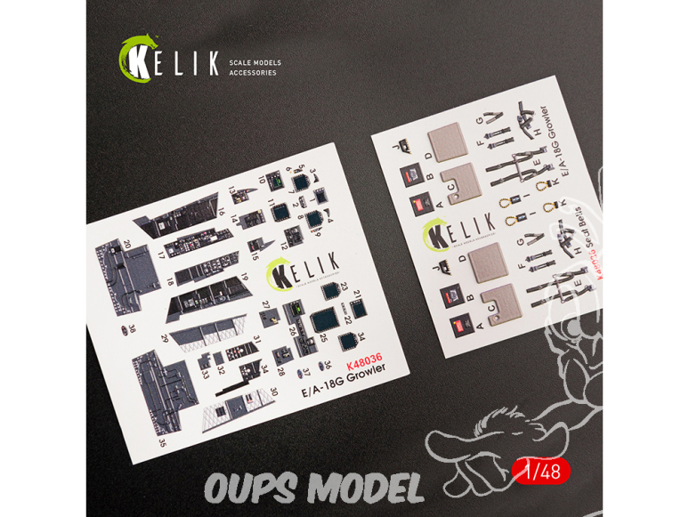 Kelik Decals 3D K48036 EA-18G "Growler" intérieur décalcomanies 3D pour kit MENG 1/48